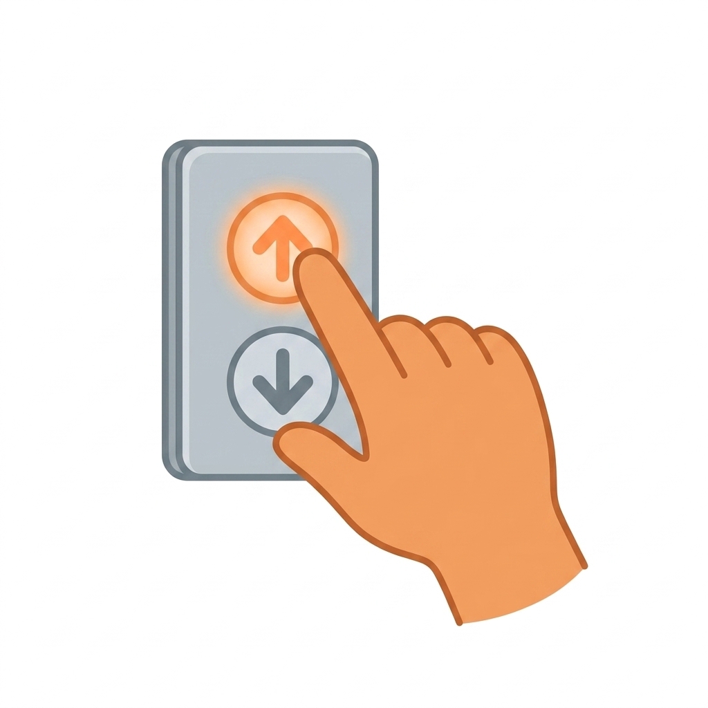 A child pressing the button to call the lift